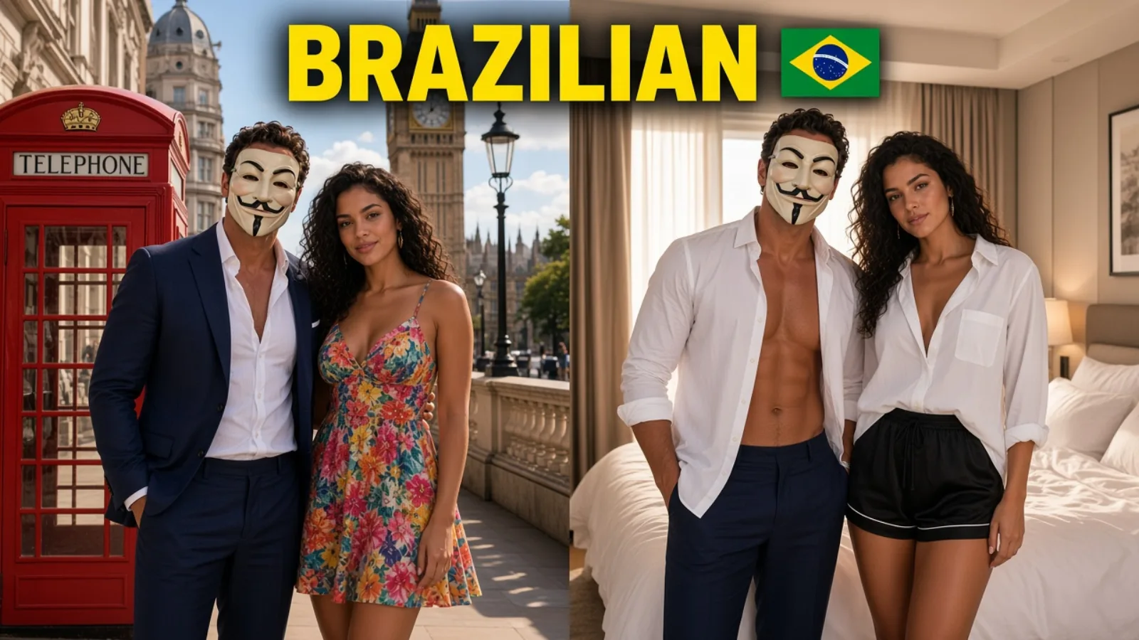 Split: London street then his shirt on the bed, BRAZILIAN.