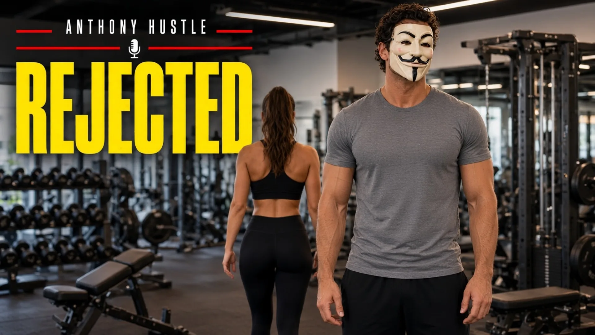 Gym rejection, masked Tony in a t-shirt, REJECTED.