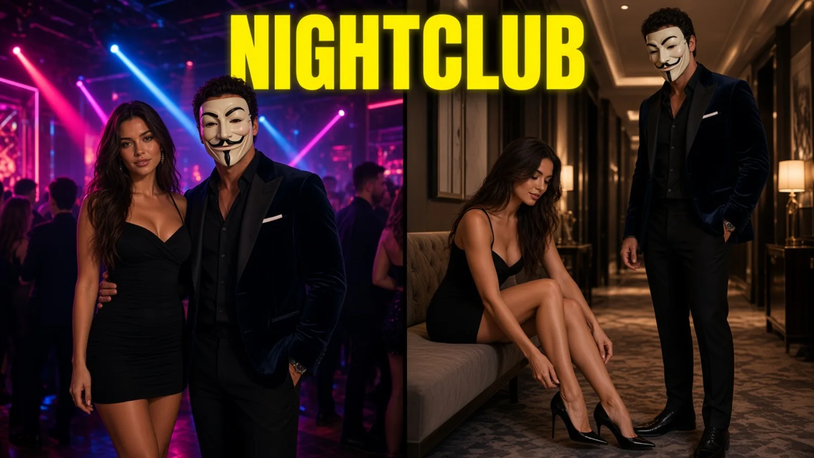 Split: high-end nightclub then 3am corridor, NIGHTCLUB.