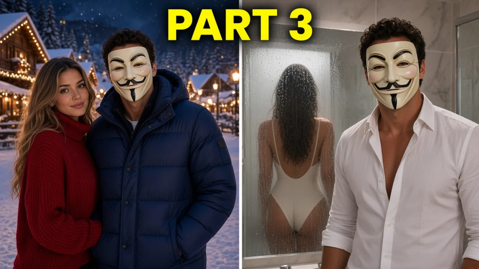 Split: night ski village then steamed shower, PART 3.