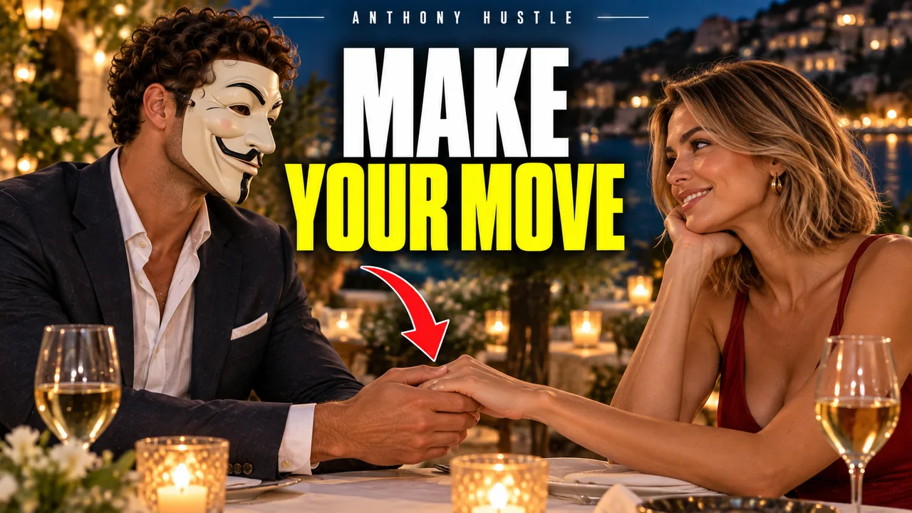 Joined hands on a night street, MAKE YOUR MOVE.