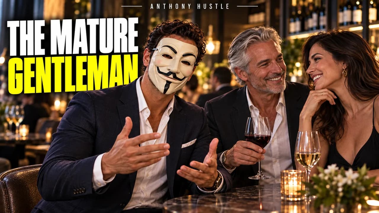 An older man in conversation with masked Tony, THE MATURE GENTLEMAN.