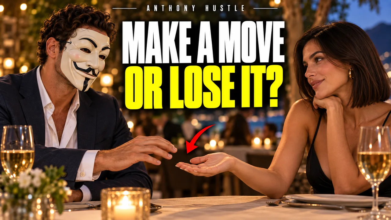Masked Tony offering a hand while she hesitates, MAKE A MOVE OR LOSE IT?