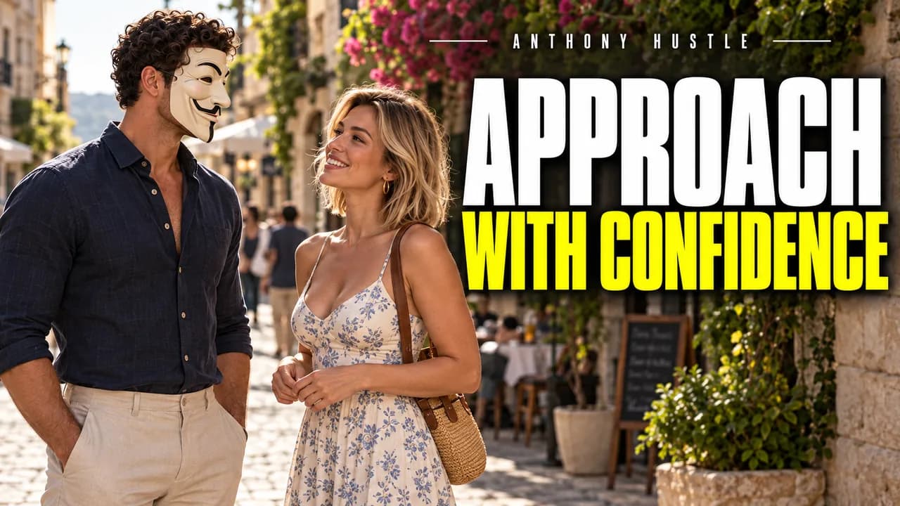 Masked Tony in an open conversation, APPROACH WITH CONFIDENCE.